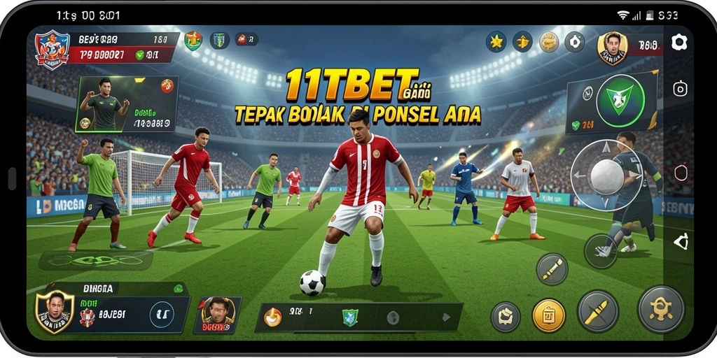 Tangkapan layar dari gameplay 11TBET yang menampilkan intensitas pertandingan sepak bola.