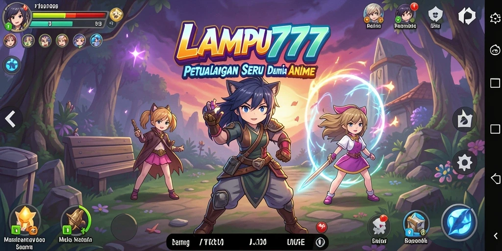 Gameplay LAMPU777 menampilkan karakter anime dalam pertempuran seru.