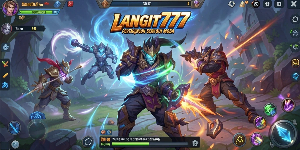 Tampilan gameplay seru LANGIT777 dengan pertarungan langsung.