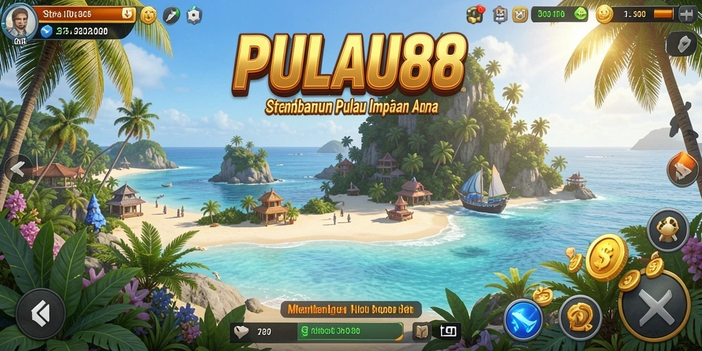 Tampilan gameplay menarik PULAU88 dengan strategi pembangunan pulau.