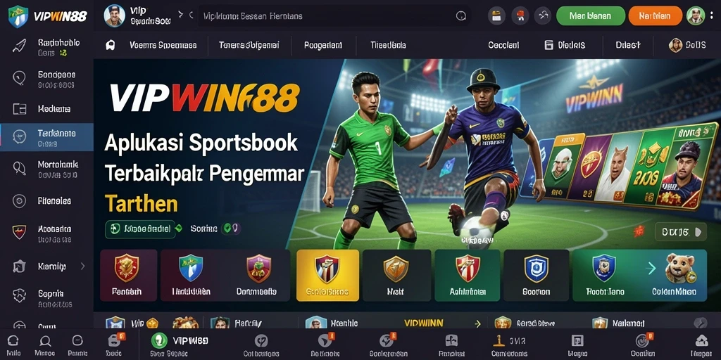 Screenshot VIPWIN88 menampilkan antarmuka taruhan olahraga yang menarik.