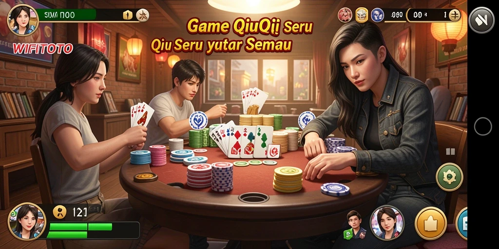 Menampilkan aksi seru dan strategi dalam permainan QiuQiu.